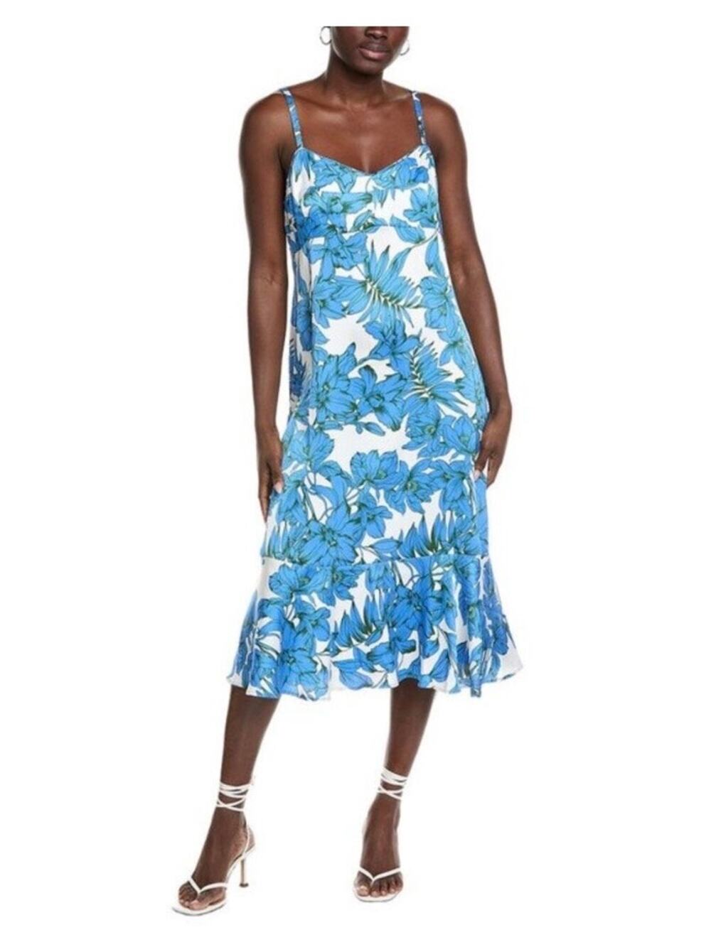 CAbi Blue Floral Botanical Slip Dress Sz.XL NWT